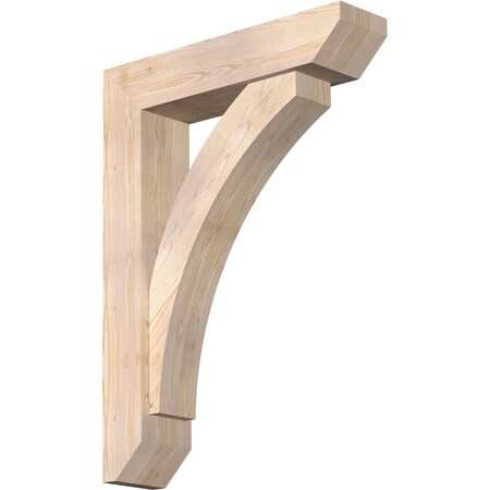Ekena Millwork Thorton Slat Smooth Bracket w/ Offset Brace, Douglas Fir, 7 1/2"W x 32"D x 44"H BKT0806X32X44THR06SDF